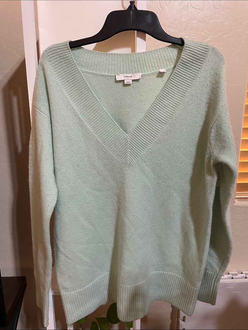Vince Pale Mint V-Neck Sweater